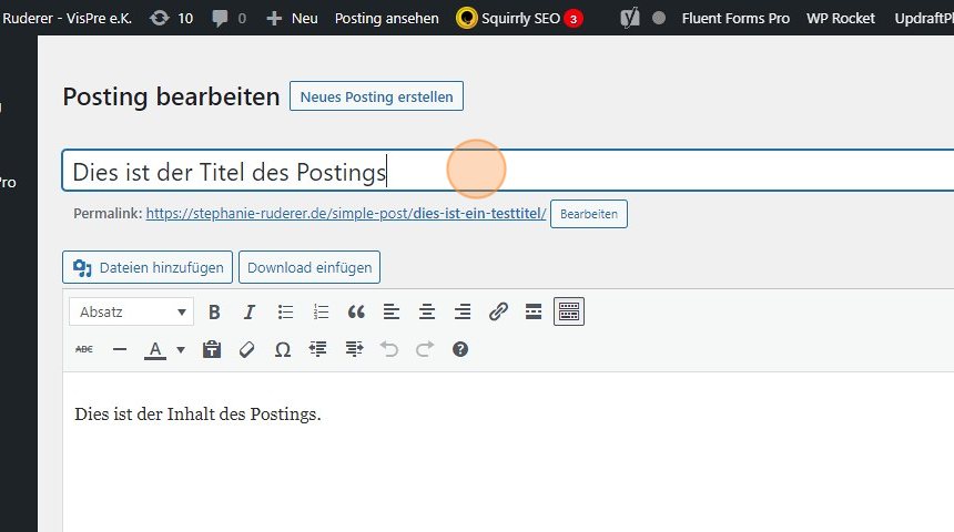 Simple Posting erstellen und planen - Step 2