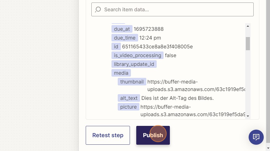 Verbinde deine Website mit Buffer via Zapier - Step 51