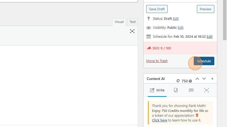 Creating a New Posting with Featured Image and Alt Tag - Step 15