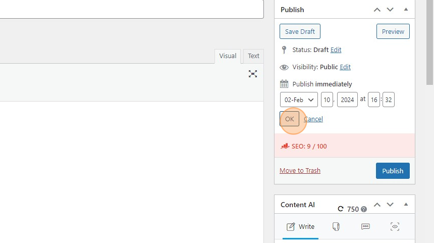 Creating a New Posting with Featured Image and Alt Tag - Step 19