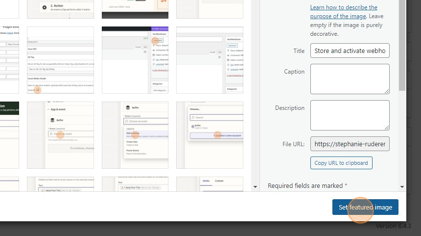 Creating a New Posting with Featured Image and Alt Tag - Step 8