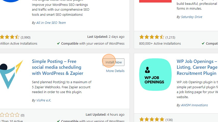 Install and Activate the Simple Posting Plugin - Step 5